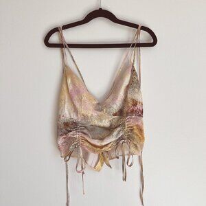 Topshop Tie Dye Crop Halter Camisole Tank